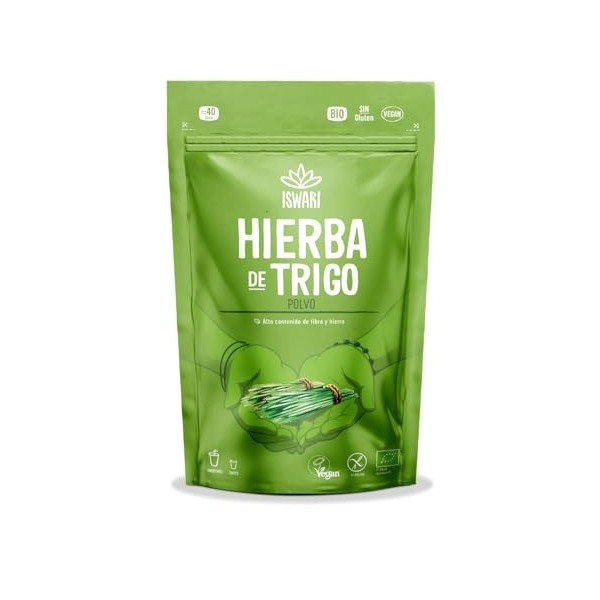 ISWARI HIERBA DE TRIGO superalimento 125gr. – soin conçu pour une utilisation régulière, poids 125 g, s’intègre facilement da...