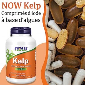 Now Foods, Kelp Varech , 150 mcg, 200 Comprimés, Testé en Laboratoire, Iode Naturel, Sans Soja, Sans Gluten, Végétarien