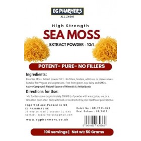 Poudre de mousse de mer haute résistance 10:1 Ext | 100 portions | Végétalien sans gluten | Sans remplissage ni liant | Super