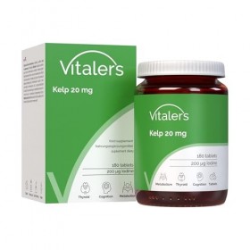 Vitalers Kelp 20 mg - 180 comprimés, végétalien, 6 mois de supplémentation, sans conservateurs, composition pure