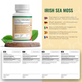 DW Irish Sea Moss Capsules | 120 Complements Mousse de Mer d Irlande - 1200 mg Seamoss Haute Teneur par Portion | Sans OGM S ...