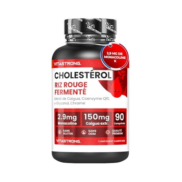 Complément Métabolisme CHOLESTÉROL - Levure de Riz Rouge Cholestérol, Caigua, γ-Oryzanol, Policosanol, Coenzyme Q10 et Chrome