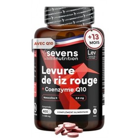 Levure de Riz Rouge - 2,9 mg de Monacoline K Premium - 400 Comprimés Végan - Levure de Riz Rouge Avec Coenzyme Q10 - Soutien 