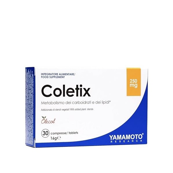 YAMAMOTO RESEARCH Coletix 30 Comprimés, à base de Riz Rouge Fermenté et Extrait dOlivier Olecol, Par Soutenir une Bonne Circ
