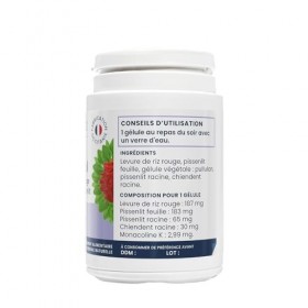 Oemine Colestrol - 180 Gélules Végétales 6 mois - Levure de Riz Rouge 187mg, Monacoline K 2,9 mg - Complément Alimentaire C