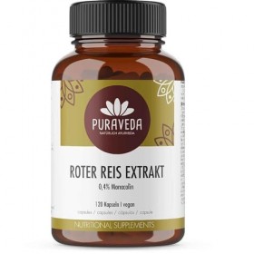 Extrait de riz rouge fermenté 120 gélules | 0,4% de monacoline | 2mg de monacoline par dose journalière| Levure de riz | Mis 