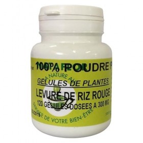 GELULES LEVURE RIZ ROUGE 120 gélules dosées à 300 MG. Levure de riz rouge