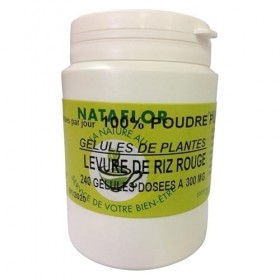 GELULES LEVURE RIZ ROUGE 120 gélules dosées à 300 MG. Levure de riz rouge