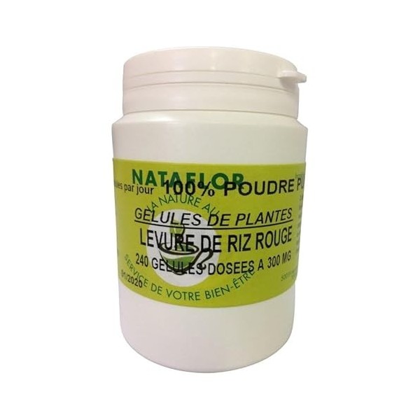 GELULES LEVURE RIZ ROUGE 120 gélules dosées à 300 MG. Levure de riz rouge