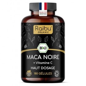 Maca Noire BIO du Pérou - Haute concentration 12 800 mg Maca Noire du Pérou par Jour équivalent à 3 200 mg - Régulateur Hor