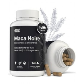 Maca Noire Andine Pure 40.000 mg | Poudre Ultra-concentré 20:1 | Extra Forte | Énergie, Vitalité, Performance, Régulateur Hor