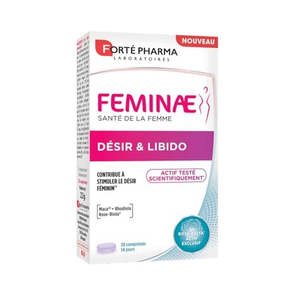 Forté Pharma - Feminae Désir & Libido - Bien etre femme, Libido femme, Fatigue, Régulation hormonale - MACA, Rose biota, Rhod