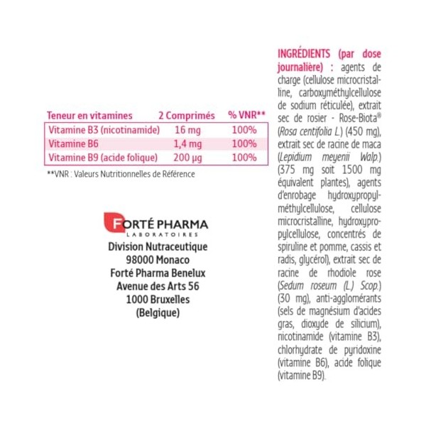 Forté Pharma - Feminae Désir & Libido - Bien etre femme, Libido femme, Fatigue, Régulation hormonale - MACA, Rose biota, Rhod