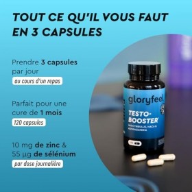 Testosterone Homme Booster Extra Hautement Dosé - Maca 20:1 , Tribulus Terrestris 25:1 , 500mg Fenugrec, Ginseng, Citrullin