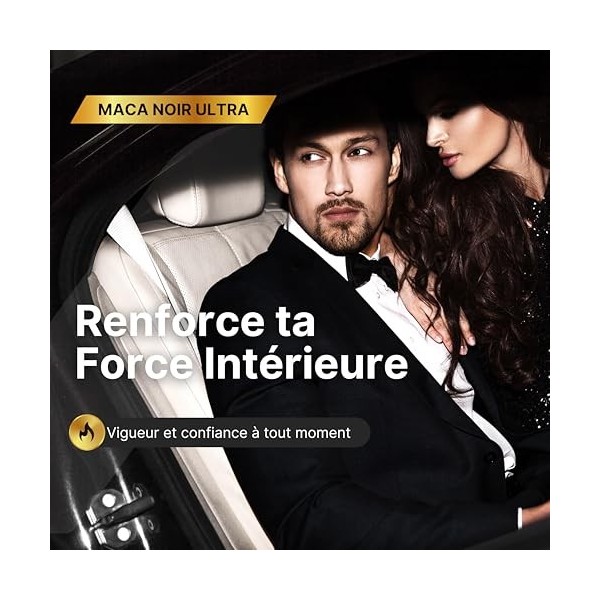 Maca Noire Ultra 50.000 mg – Ultra Concentré 100:1 avec Zinc, Vitamine B6 & Calcium – 120 Gélules Véganes pour Énergie Noctur