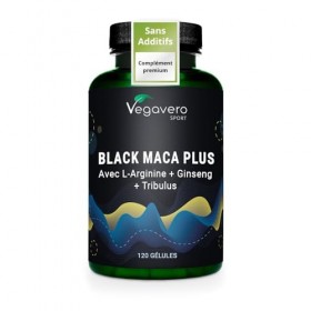 Vegavero Complexe Maca Noire 5000 mg | Avec Ginseng, L-Arginine, Tribulus, Zinc | Pre Workout | 120 Gélules | Vegan & Sans Ad