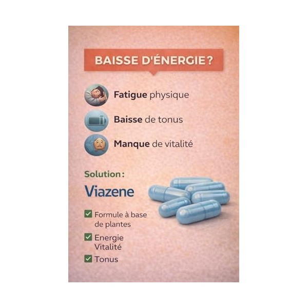 Viazene – Complément Alimentaire Énergie & Vitalité Homme – Ginseng Panax, Maca, Ashwagandha – Tonus, Endurance, Performance