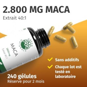 Maca 3-en-1-Complexe Noir-Rouge-Or – Haute Dosage : 112.000 mg Poudre de Maca 2.800 mg Extrait 40:1 – Stock pour 2 Mois –