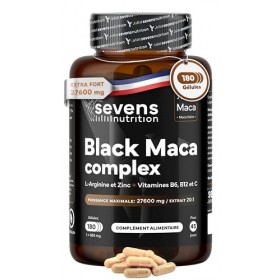 Maca Noire Péruvienne – Black Maca Complex 20:1 avec L-Arginine, Zinc et Vitamines B6, B12 et C – Capsules pour énergie et vi