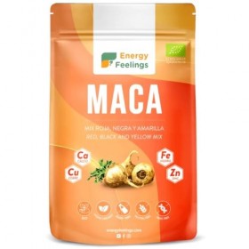 Energy Feelings Maca Andine en Poudre Écologique Péruvienne, Maca Mixte : Rouge, Noir et Jaune, Nutrition Sportive, Végétalie