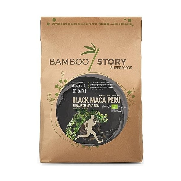 BAMBOO STORY | Maca NOIRE | Poudre | 100% Perou | Crue | Bio | Pure | 900g