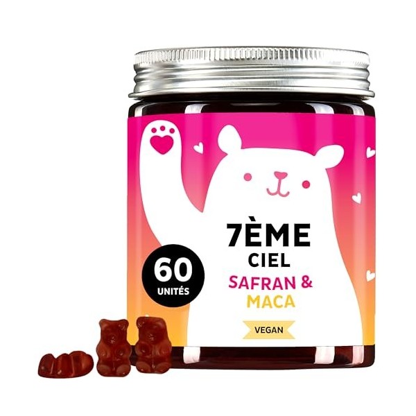 7eme Ciel - Gummies Maca 300 MG - Énergie et Vitalité - Avec Tribulus Terrestris, Zinc et Safran - Endurance Physique et Perf