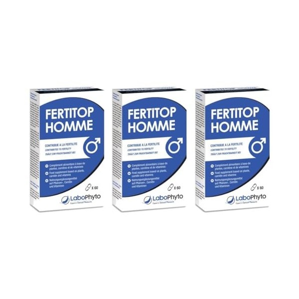 Labophyto Cure fertilité fertitop homme - Lot de 3 x 60 gélules Maca