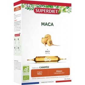 SUPERDIET - MACA BIO - Performances physique et mentales, Santé du couple - Fabrication française - 20 ampoules de 10ml