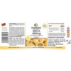 Maca 450mg - dosage élevé - végétalien - 60 gélules - racine de maca jaune | Warnke Vitalstoffe - Qualité des pharmacies alle