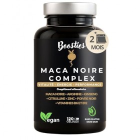 Maca Noire avec Ginseng 36 000mg - 120 gélules vegan 4 mois - Complexe enrichi en Panax Ginseng, L-Arginine,Citrulline, Zin Maca