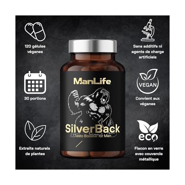 Booster Testostérone Pour Hommes | Vigueur, Énergie, Puissance, Force, Endurance, | Complexe Avec Acide D-Aspartique DAA Fenu