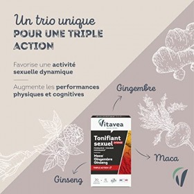 VITAVEA BIEN-ETRE Complément Alimentaire Tonifiant Sexuel Intense pour Homme - Performance, Vigueur, Endurance Sexuelle - Mac
