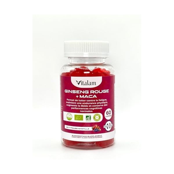 VITALAM Gummies Ginseng Rouge avec de la Maca jaune BIO de Corée | Viagra homme naturel, Vitamine b12, Energie, Force, Augmen