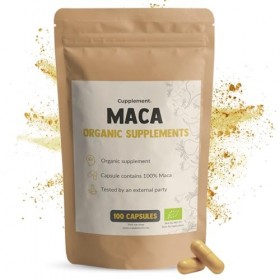 Cupplement | Maca Capsules 100 pièces | Biologique | 500 mg par capsule de la plus haute qualité