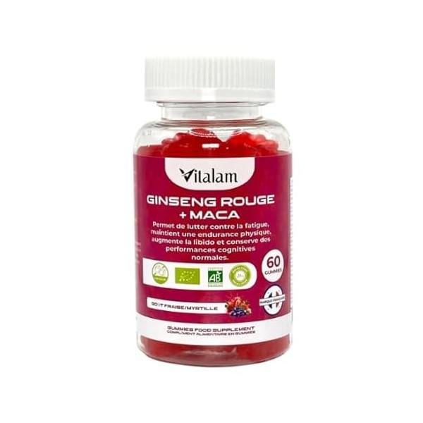 VITALAM Gummies Ginseng Rouge avec de la Maca jaune BIO de Corée | viagra homme naturel, Vitamine b12, Energie, Force, Augmen