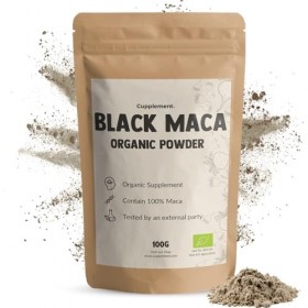 Cupplement Maca Noire Poudre 100 g Bio Superaliment Racine Pure Sans Gélules Comprimés Arginine Tablettes Extrait ou Maca Jau