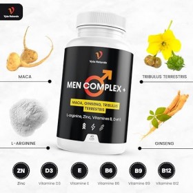 Testosterone Homme - Énergie, Performance Physique, Vitalité Masculine - Avec Maca, Tribulus Terrestris, Ginseng, L arginine,