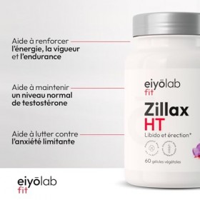 Zillax HT | Formule Libido Homme | Vigueur, Endurance | Tonifiant Sexuel | Tribulus, Maca, Safran et Ginkgo | Aphrodisiaque |