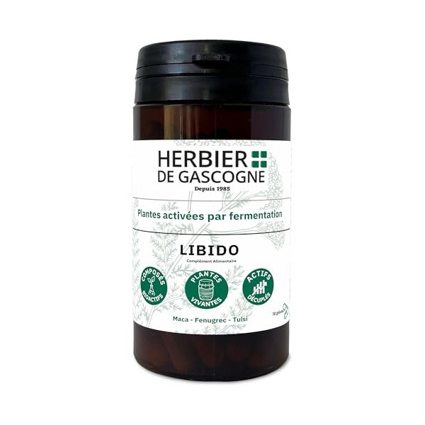 LIBIDO | Complexe Plantes activées par fermentation | Actifs décuplés | 1 gélule par jour | 30 gélules | Maca | Fenugrec | Tu