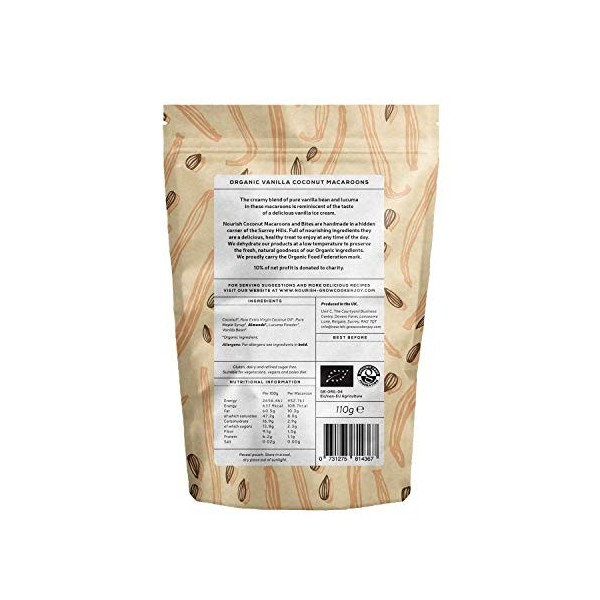 Nourish Macarons noix de coco vanille bio 110 g