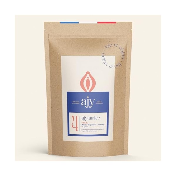 AJYTATRICE Maca bio 400mg + gingembre et ginseng | BIO, 60 gélules, cure 1 mois
