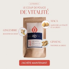 AJYTATRICE Maca bio 400mg + gingembre et ginseng | BIO, 60 gélules, cure 1 mois