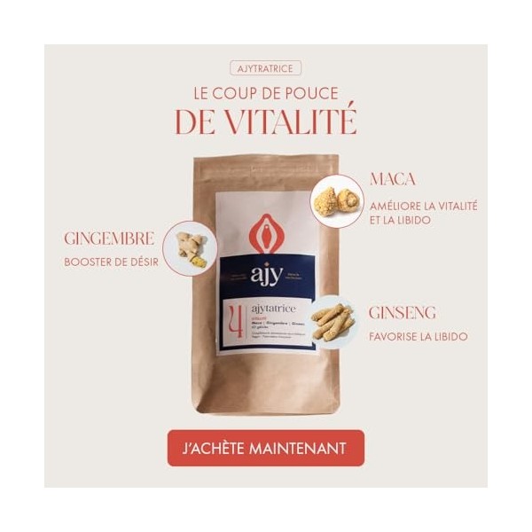 AJYTATRICE Maca bio 400mg + gingembre et ginseng | BIO, 60 gélules, cure 1 mois