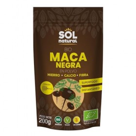 Sol Natural MACA Noir en Poudre Bio 200 g, Non Applicable