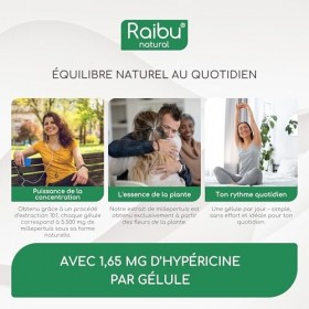 Millepertuis - 550 mg de Millepertuis par Gélule - Hautement Concentré en Hypéricine - Humeur & Sommeil - 180 Gélules Véganes