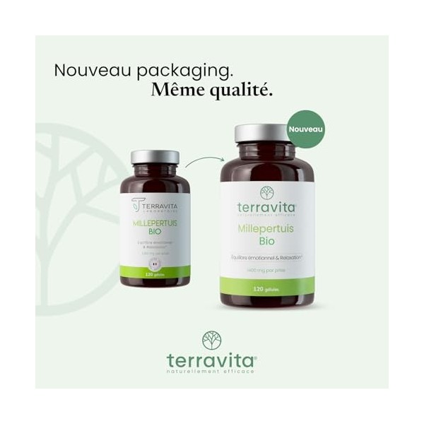 Millepertuis BIO | 120 Gélules de 350 mg | 100% Sommités Fleuries riches en Hypericine | Sommeil Réparateur - Bonne Humeur - 