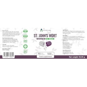 Alzuro Labs St. John’s Wort 5,000mg Equivalent 500mg 10:1 Extract – 90 Vegan Capsules | Natural Mood & Emotional Balance Su