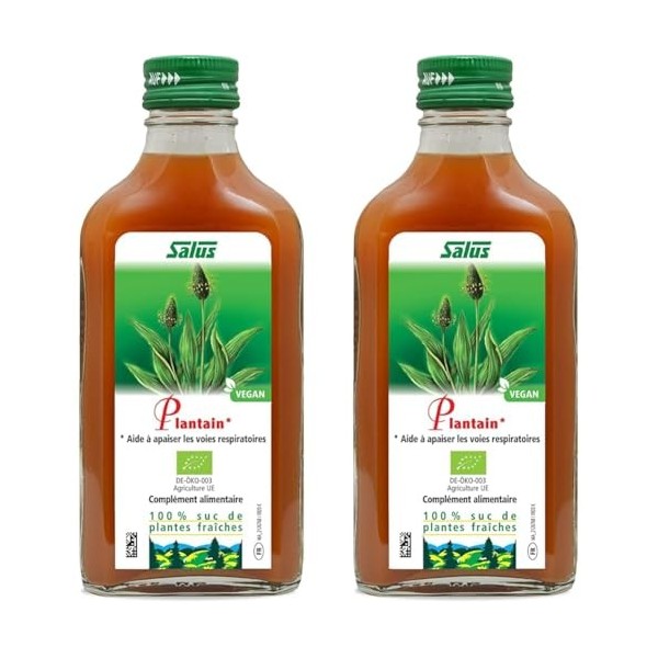 Salus – Plantain BIO – Complément Alimentaire à Base de Sucs de Plantes Fraîches – Aide à Faciliter la Respiration et à les I