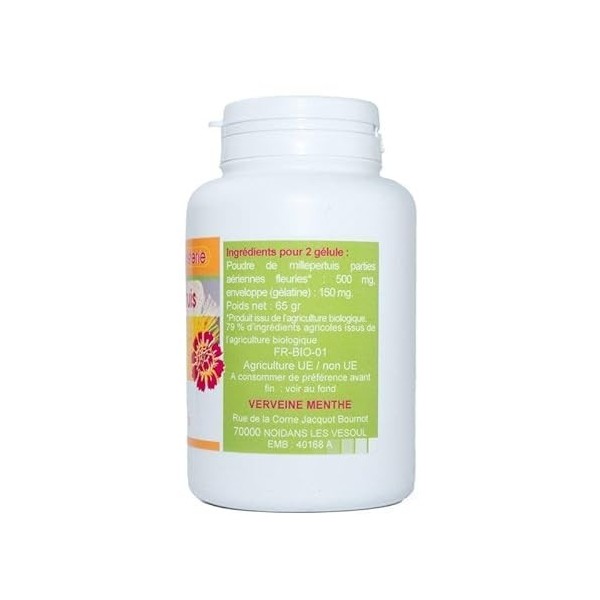 GELULES MILLEPERTUIS plante 200 gélules dosées à 250 mg.