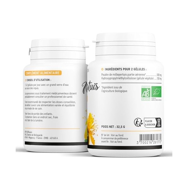 Millepertuis Bio - 250 mg - 200 gélules végétales